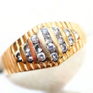 K18 デザインリング メレダイヤ 0.41ct