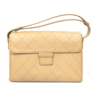 シャネル マトラッセ キャビアスキン ハンドバッグ キャメル