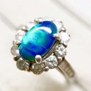 Pt900 ブラックオパール リング