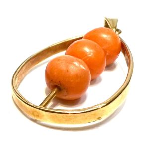 K18　珊瑚付きネックレストップ