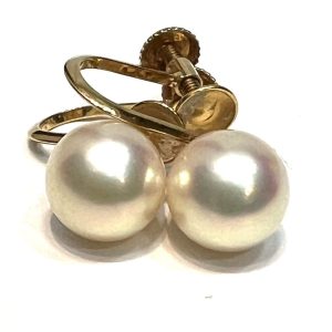 K18 パール付きイヤリング