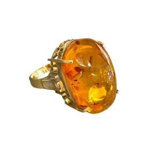 K18 琥珀 リング