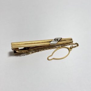 K18/Pt900 18金 プラチナ900 メレダイヤ0.06ct コンビ製品 ネクタイピン