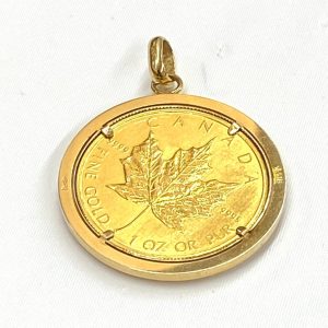 24金 K24 メープルリーフコイン 18金 枠