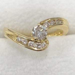 K18/18金 リング ダイヤモンド 0.30ct 0.21ct 指輪