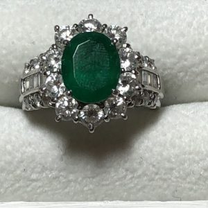 Pt900 リング エメラルド2.16ctメレダイヤ1.77ct