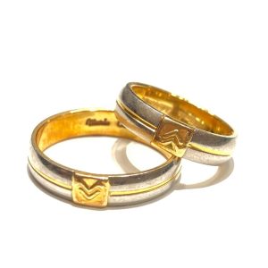 K18 18金 Pt900 プラチナ900 コンビ リング