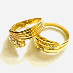 K18 18金 メレダイヤ ペアリング