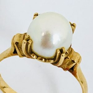 K18 パール3ct付リング