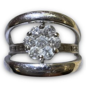 K18WG　メレダイヤ付きリング