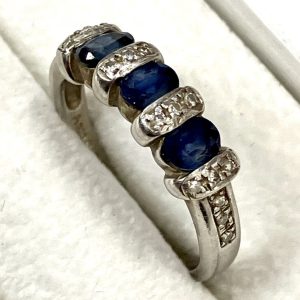 Pt900 サファイア1.0ct&ダイヤモンド 0.08ctリング