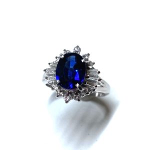 Pt900サファイア、メレダイヤリング