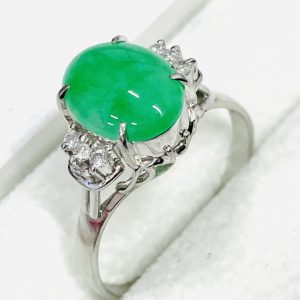 Pt900 翡翠6ct リング