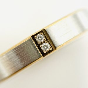 Pt950K18コンビ メレダイヤ0.04ct付リング
