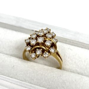 K18 18金 メレダイヤ付きリング