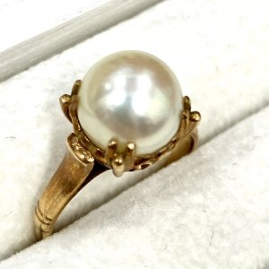 K18 パール付きリング