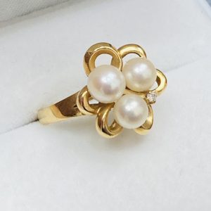 K18(18金) 真珠付き リング アクセサリー
