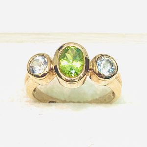 K18 ペリドット トパーズ リング アクセサリー ジュエリー