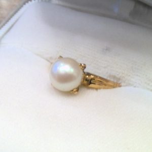 K18 パール付きリング