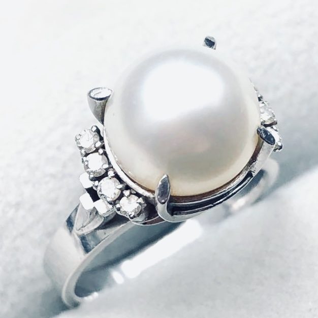2022発売 PM900本真珠指輪6g、サイズ11号、刻印あり、プラチナ