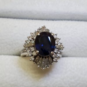 指輪 サファイヤ ダイヤモンド プラチナ ジュエリー 宝石