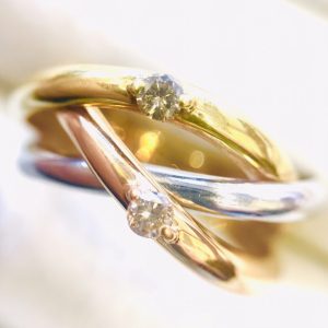 K18／Pt900 ダイヤモンドリング 0.15ct