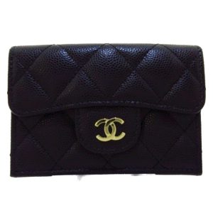 CHANEL シャネル マトラッセ 三つ折り財布 キャビアスキン