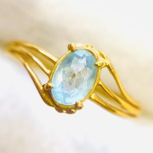K18 リング アクアマリン
