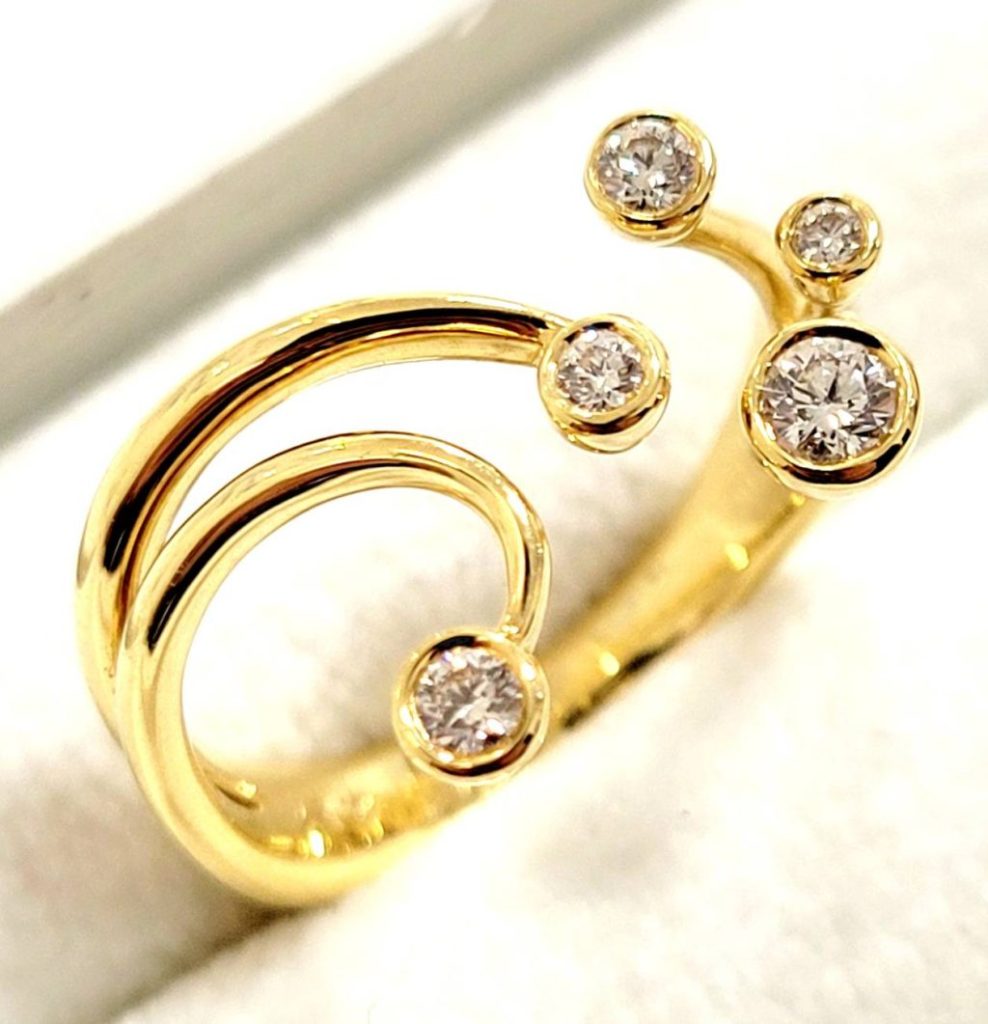 K18 メレダイヤリング 指輪 アクセサリー
