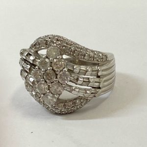 Pt900 メレダイヤ付リング