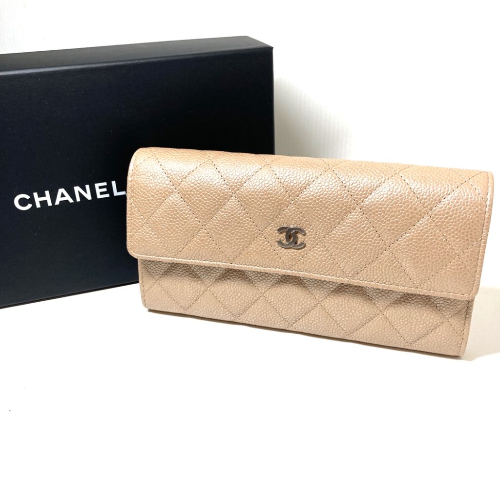 シャネル CHANEL キャビアスキン 長財布