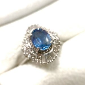 Pt900 サファイア メレダイヤ リング
