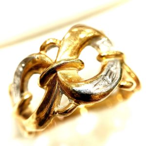 K18/Pt900 メレダイヤコンビリング