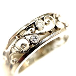 Pt800 プラチナリング メレダイヤ1.0ct