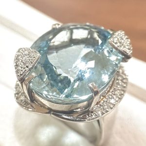 Pt900(プラチナ900) アクアマリンリング