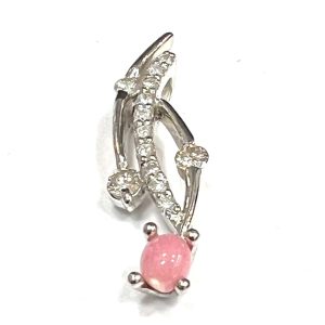 Pt900 コンクパール メレダイヤ ネックレストップ