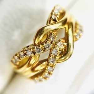 K18 メレダイヤリング 0.35ct