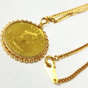 K24 メイプルリーフ金貨・K18 チェーンネックレス