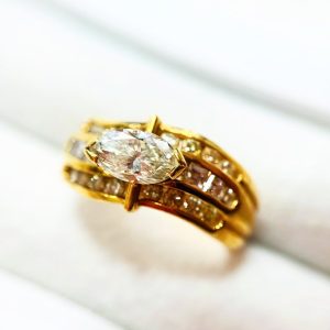 K18　イエローダイヤモンドリング