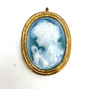 18金 K18 メノウカメオ ペンダントトップ