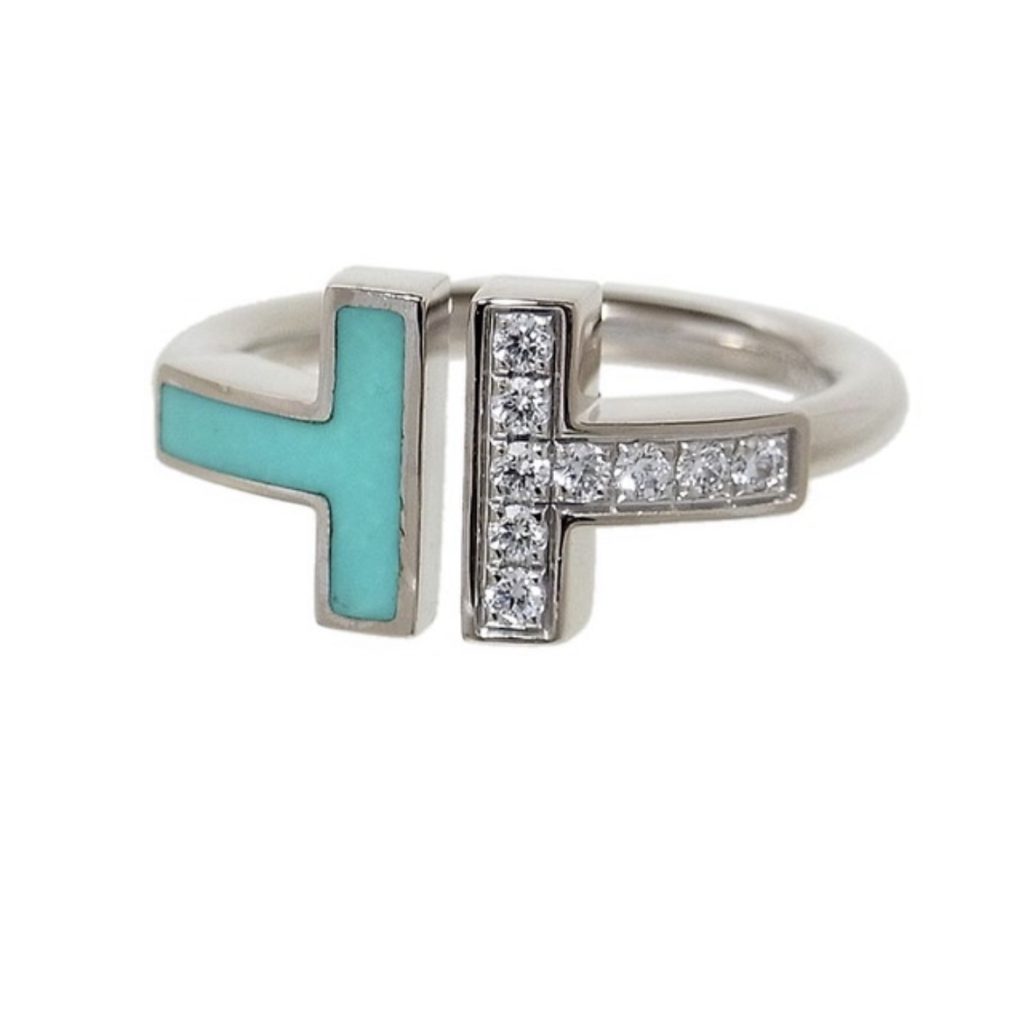 ティファニー Tiffany ダイヤモンド ターコイズ ワイヤーリング 18K WG ...