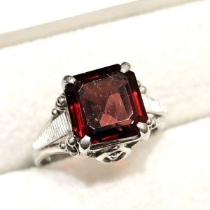 Pt900 プラチナ900 2ct ガーネット リング 指輪