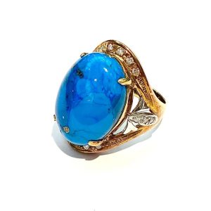 K18/Pt900 ターコイズリング