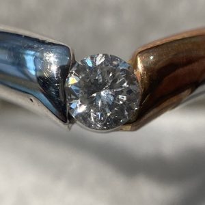 K18 Pt900 0.1ctメレダイヤ コンビネーションリング