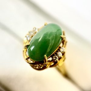 K18 ヒスイ付リング