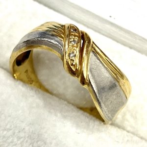 K18/Pt900 メレダイヤモンド付きリング