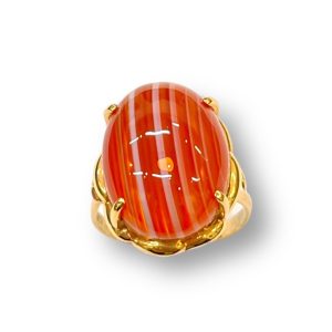 K18 メノウ 縞瑪瑙 リング