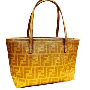 FENDI フェンディ キャンパス×レザー トートバッグ