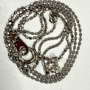 Pt850 0.16ctダイヤモンド付きネックレス