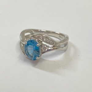 K18WG ブルートパーズ リング